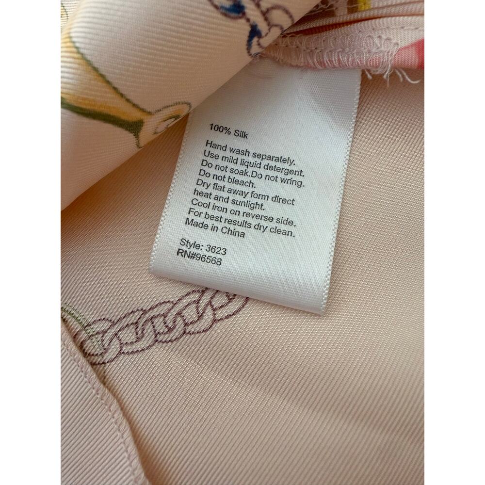Charlotte Tarantola 100% Silk Gold Chain Strap Floral Camisole Tank Top 
Size XL - Picture 5 of 5